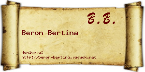 Beron Bertina névjegykártya